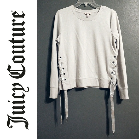 Juicy Couture Tops - Juicy Couture lace ribbon long sleeve sweater